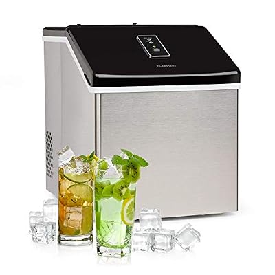 Klarstein Clearcube machine à glaçons - produit de la glace, capacité de production : 13kg/24h, réfrigérant: R600a, panneau de commande avec écran tactile, boîtier robuste en inox, noir
