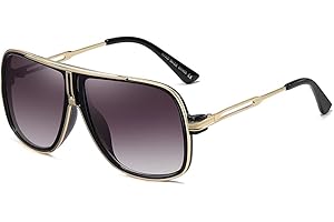 SHEEN KELLY Gafas de sol clásicas retro del espejo de los hombres de las gafas de sol del Pilot 80s Unisex