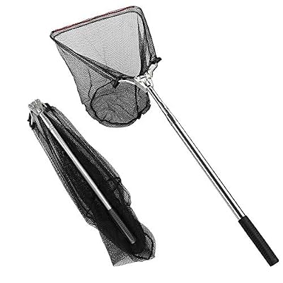 Powcan 170cm epuisette/Filets de Peche Pliable Retractable telescopique Poteau de Peche en Alliage d'aluminium