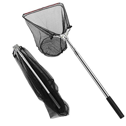 Powcan 170cm epuisette/Filets de Peche Pliable Retractable telescopique Poteau de Peche en Alliage d'aluminium