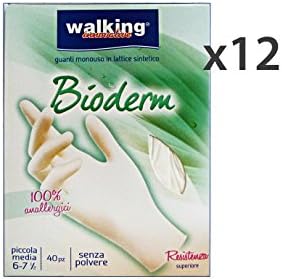 Set 12 Guanti * 40 BioDERM S-M Lattice WALKING Gardening