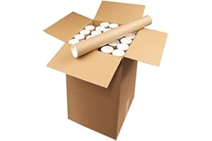 EASY TO PACK Cardboard Postal Tubes + Plastic End Caps Strong A1 625MM X 50mm Diameter - (10 Tubes)