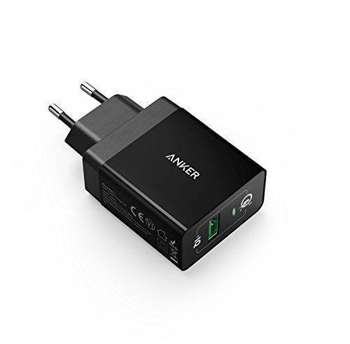 Anker PowerPort+1 18W USB Ladegerät mit Quick Charge 3.0 und Power IQ für Galaxy S7 / S6 / Edge / Plus, Note 5 / 4, LG G4, HTC One A9 / M9, Nexus 6, iPhone, iPad und weitere (Schwarz)