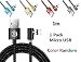 Produktbild Magnetische 90 ° Ellenbogen Micro USB Runde Magnetic 2.4A Schnell Ladekabel LED für Sam Sung Galaxy S7 Rand / S7 / S6 / S4 / S3, Kindle, MP3 und mehr (nur Lade)
