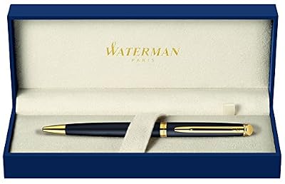 Waterman Hémisphère Mat Noir Attributs Dorés Stylo Bille Pointe Moyenne - Dans son écrin