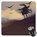 Produktbild BGLKCS Horror Mauspads Mouse Pad, Dark Soul From a Scary Movie Film Movie on the Hills with Clouds and Flying Crows Print, Standard Size Rectangle Non-Slip Rubber Mousepad, Black