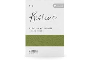 RICO D'Addario Organiczny Rezerwat Alto Stroiki Saksofonowe - stroiki Sax - Pierwsza i jedyna Organiczna trzcina - 4,5 Siła, 10 opakowań