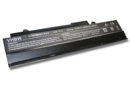 vhbw Li-Ion Akku 4400mAh (10.8V) schwarz für Notebook Laptop Asus Eee PC 1015PW, 1015PX, 1015T, 1016 wie A32-1015, A31-1015, AL31-1015, PL32-1015.