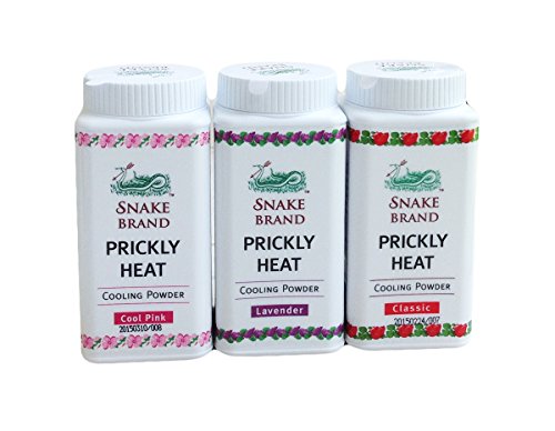 Snake Brand Prickly Heat Cooling Powder Selection Pack of 3, Classic, Lavender, Cool Pink (3 x 50g)