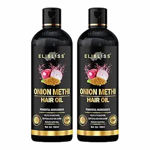 Elibliss Onion Methi(Fenugreek) Hair Oil for Hair Growth and Hair Fall Control 100 ml Pack Of 2