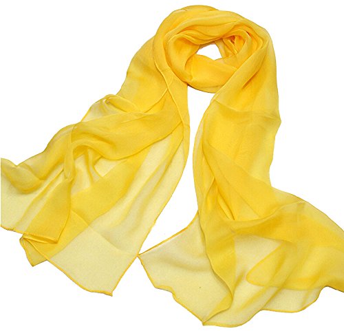 Weekend_PS Autumn new mulberry silk scarf Pure color silk scarves Hangzhou silk gift yellow