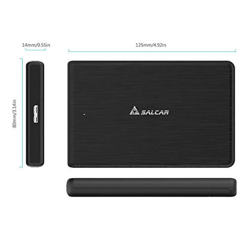 Salcar USB 3.0 Externes festplatten Gehäuse für 2.5 zoll SATA SSD HDD mit USB3.0 Kabel Werkzeuglose HDD Installation Tool-free, Schwarz - 4