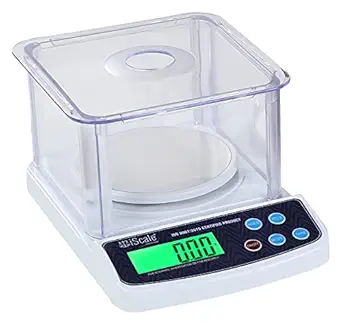 iScale High Accuracy 10mg (0.01g) Analytical Balance Weighing Scale for Labs and Gold Jewelry with Windshield Cover and Direct Electricity Supply Adapter & AAA Batteries (Off-White)