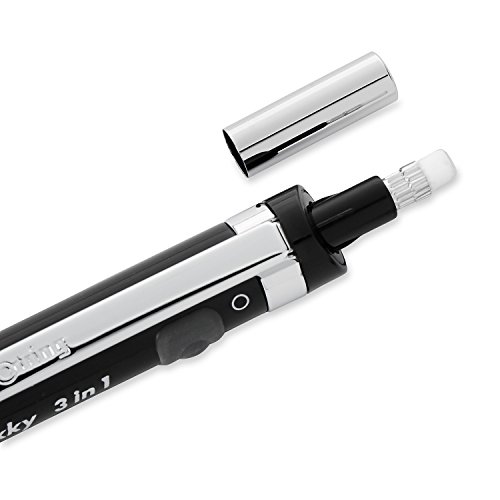 rOtring Tikky 3 in 1 Druckbleistift / Kugelschreiber / Marker (0,5 mm, schwarzer Korpus, Schreibfarbe schwarz und rot) - 12