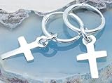 aros cruz plata  Pendiente aro con cruz colgante Plata de Ley - Pendientes Unisex