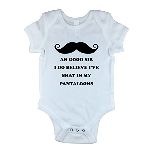 Ah Good Sir I Do Believe I've shat In My Pantaloons Baby Vest Funny Slogan (6-12 mths, White)