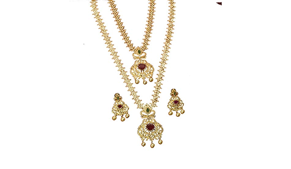 CZ Ruby Emerald Floral Jewellery 