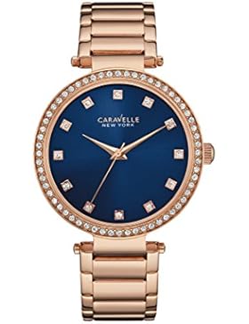 Caravelle New York Damen-Armbanduhr T-BAR Analog Quarz Edelstahl beschichtet 44L210