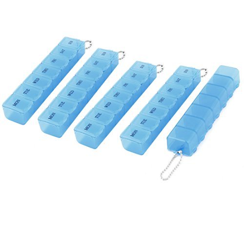 Preisvergleich Produktbild DealMux Plastic 7 Slots Drug Tablet Medicine Storage Container Case Travel Pill Planning Box 5pcs