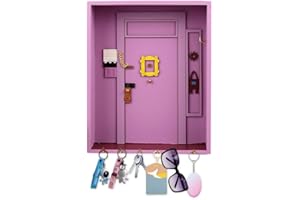 LES-THERESA Colgador llaves Friends, Friends Key Holder Soporte llaves Friends de Madera Cuelga llaves Friends Llavero Decorativo Pared, para Sala de Estar, Oficina, Amantes de la Serie de Televisión (Violeta)