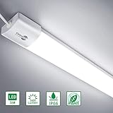 【36W 5000K LED Feuchtraumleuchte】: Schlanke LED-Röhrenleuchten IP66 Wasserdichtes und staubdichtes Design, 3600 Lumen, 36 Watt, über 80CRI. Es ist super hell, die Deckenleuchte im Nassraum, U-Bahn, Supermarkt, Flur, Küche, Wohnzimmer, Badezimmer, Büro usw. zu installieren.