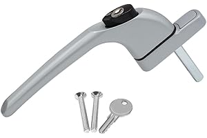 SHIELD HARDWARE uPVC Universal Window Handle Inline Locking Espag Double Glazing Matte Silver 40mm