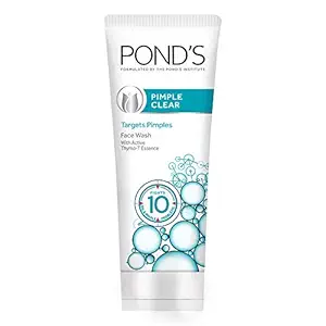 Pond'S Pimple Clear Facewash, Removes 99.9% Pimple Germs, Reduces Blackheads, Deep Cleans & Controls Oil, For All Skin Types, 100 g