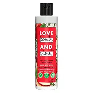 Love Beauty & Planet Apple Cider Vinegar & Jasmine Sulfate Free Shine Shampoo, 200ml