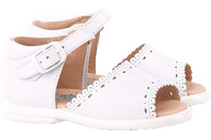 DESCONOCIDO Sandalia Talón Alto Picaditos AngelitoS Referencia ANG-928,Calzado Primeros Pasos,Nacional 100% Piel (Blanco