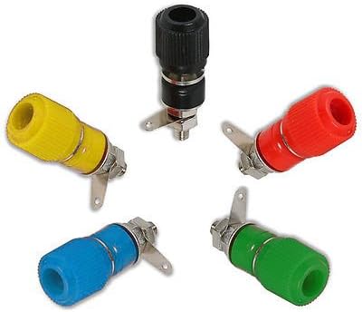 Binding Post Speaker Test Plug Socket Connectors - Black Red Green Blue Yellow