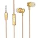 Produktbild Big-Mountain Kopfhörer | HiFi Bass Stereo Sport Universal Ohrhörer | Wasserdicht In Ohr Silikon | mit Mikrofon | In-Ear-Stereo Universal Headset | für Handy | 3,5 mm (Gold)