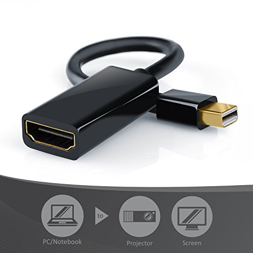 CSL – 4k mini DisplayPort (miniDP 1.2) zu HDMI Adapter / Kabel inkl. Audio | mini DisplayPort (DP) to HDMI adapter | 4K Ultra HD (4Kx2K) / Full HD 1080p | 24 Bit True Color | 3D | HDCP | ideal für PC & MAC / Notebook / PC-Grafikkarten | vergoldete Kontakte | 3-fach geschirmt - 2