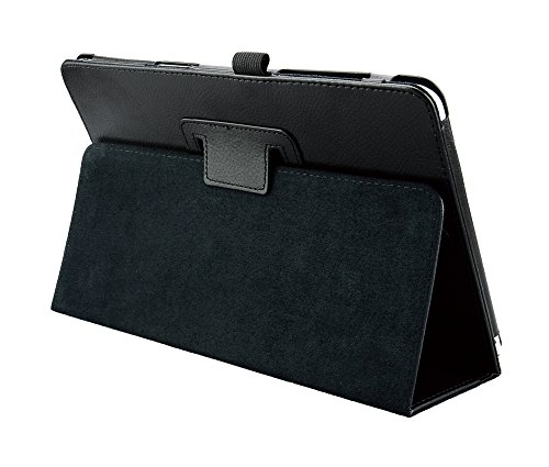 gada – 3in1 Set: Samsung Galaxy Tab A T550/555 9.7 – Elegantes Slim Leder-Imitat Case mit praktischer Standfunktion inkl. kostenloser Displayfolie und Touch Pen Schwarz - 2