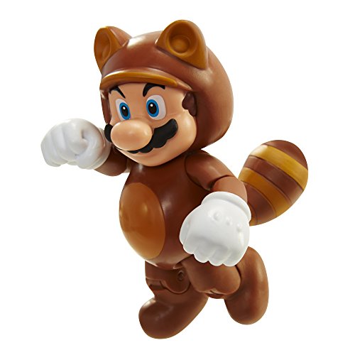 Nintendo - Figura Tanooki Mario Con Coin, 10 cm