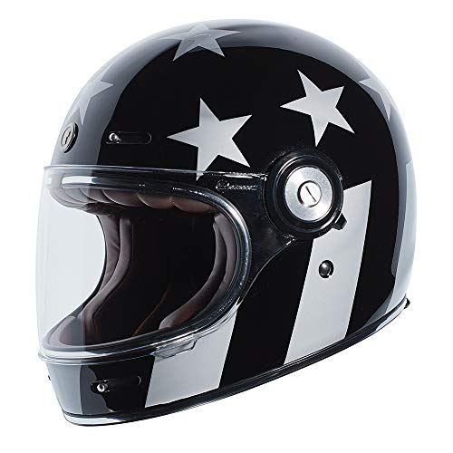 TORC T105CAP23 Retro-Integralhelm (glänzend, Schwarz, Captain, M)