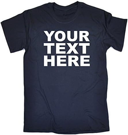 123t Slogans Kids Boy's Girl's YOUR TEXT HERE ... FRONT &amp; BACK PERSONALISED DESIGN (XL-Age-12-13 - NAVY) T SHIRT
