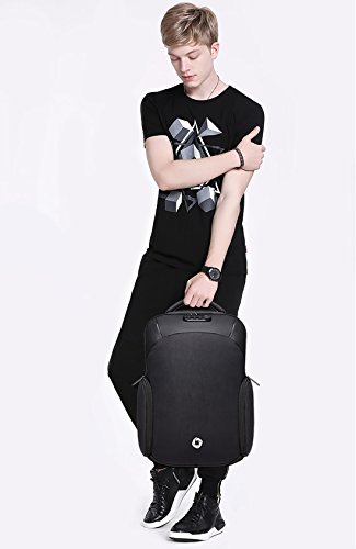 FANDARE Mode Anti Diebstahl Rucksack Laptoprucks  cke Schulrucksack Daypack Arbeit Reisen Studenten USB Port Wasserdicht Polyester Schwarz