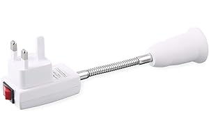 VOKMON E27 Lamp Holder with Plug and Switch Flexible Arm Bulb Base E27 Wall Lamp Holder E27 Socket Plug in Wall Lights for Bedroom Kitchen