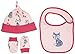 Rockin' Baby Baby-Girls Forest Print Bib Set Neckerchief, Pale Pink, One Size