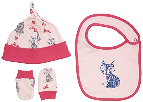 Rockin' Baby Baby-Girls Forest Print Bib Set Neckerchief, Pale Pink, One Size