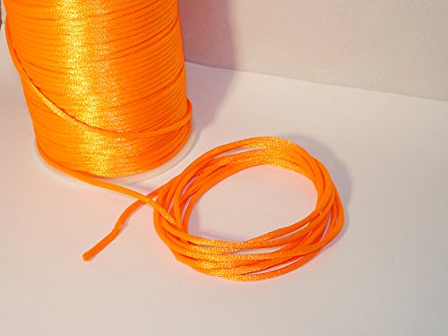 Satinkordel, Kordel Schnur, 5 Meter, neon orange, 2 mm, FM9
