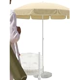 Aethra Platinum Serisi 220 cm 10 Tel Geniş Plaj Şemsiyesi G&ouml;lgelikler + 20 Litre Bidon Dahil &ndash; UV Korumalı, Kalın Kumaş - Kar