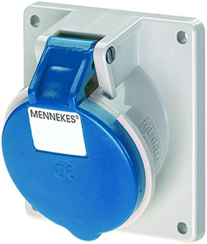MENNEKES101100239 Bases Seeds Built-in EEC, Sockets, 230 V, 50 – 60 Hz, 32 A, 3 Pole, IP 44, 92 mm x 100 mm Frame, 10 Packs, Blue