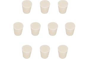 stonylab Bouchons en Caoutchouc, 10 Paquets 5# - 21mm x 28mm x 31mm - Blanc Joint Fuselé de Lab, Convient à tous les flacons Erlenmeyer stonylab/Labasics