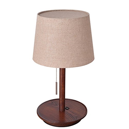 Preisvergleich Produktbild Tischlampe Hochzeit Zimmer Massivholz Nussbaum Warm Einfache Moderne Kreative Schlafzimmer Nachttisch Nachttischlampe (Color : Linen)