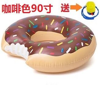 Inflatable, Bathing, Bathing,New Swimming Ring, Doughnut Lifesaving Ring, Floating Drainage, Toy Armpit Swimming Suit And Thickening Circle Adult,90 Inches Of Coffee
