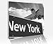 Produktbild Acrylglasbild 50x50cm schwarz weiss New York Flugzeug Airport Schild Flug Acrylbild Bilder Acrylglas Acrylglasbilder 14A4542, Acrylglas Größe3:50cmx50cm