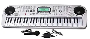 AARDIK 54 Key Electronic Musical Piano Keyboard with LCD Display, Adapter, Microphone 5407- Multi Color