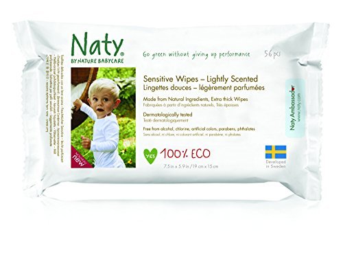Naty by Nature Babycare Lightly Scented Sensitive Eco Wipes, 56 wipes