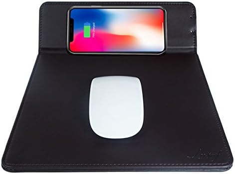 Lusaf Wireless Charger, Qi Wireless Charging Mouse Pad for iPhone X, iPhone 8, iPhone 8 Plus, Samsung Galaxy S7 S7 Edge S6 S6 Edge and Other All Qi-Enabled Devices(Chocolate)